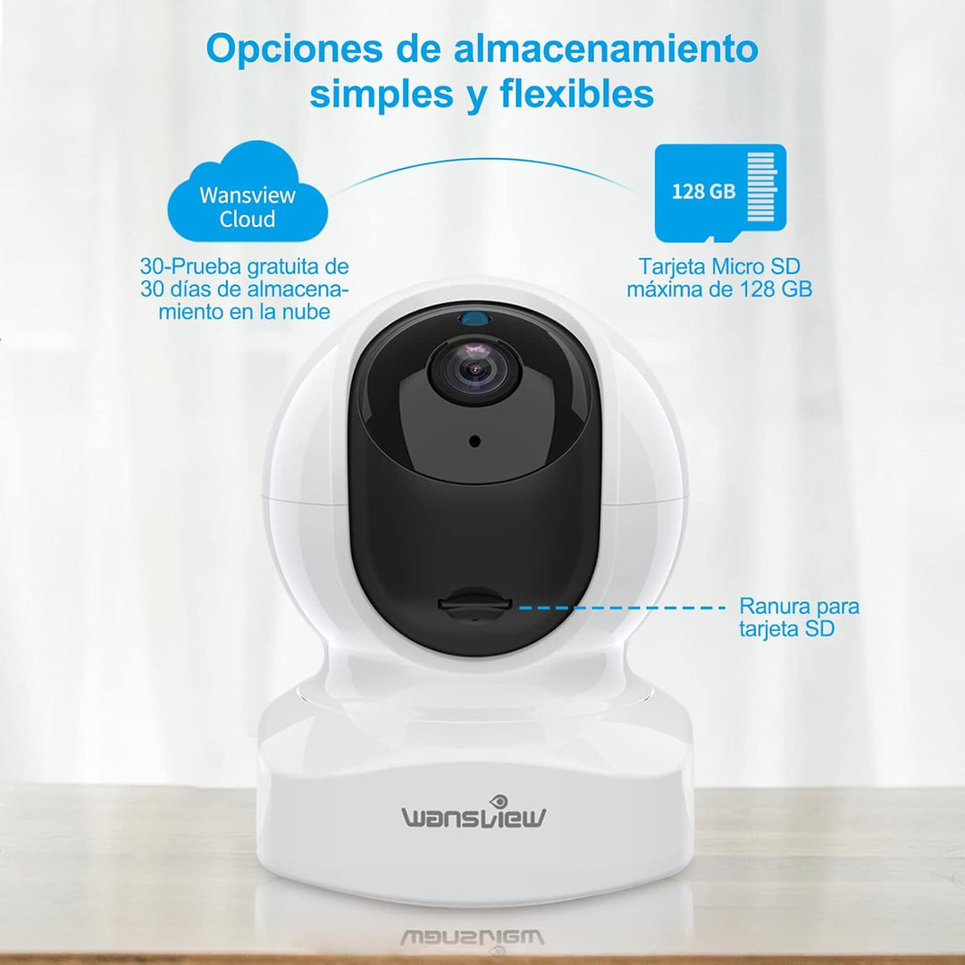 Wansview WLAN IP Kamera,1080P Überwachungskamera innen, 2.4Ghz WiFi schwenkbare Haustier Kamera , Ba