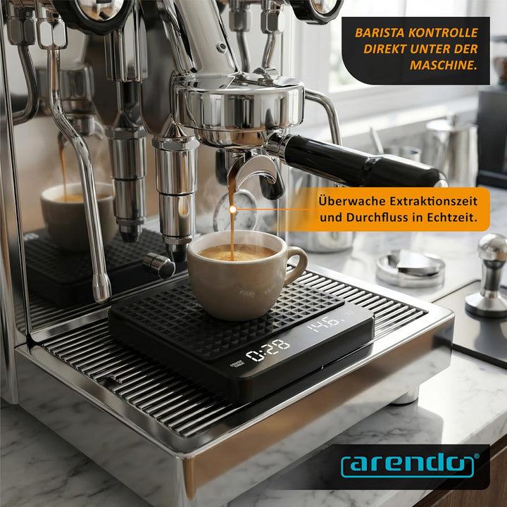 Arendo - Kaffeewaage – digitale Baristawaage – Feinwaage – bis zu 3 kg in 0,1 g genaue Auflösung – h