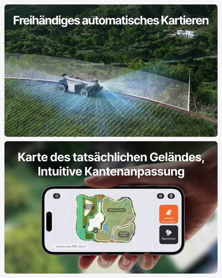 Segway Navimow X420 Mähroboter mit Garage X + 8 Sätze Klinge (separater Versand), für 2000 ㎡, Zero-T