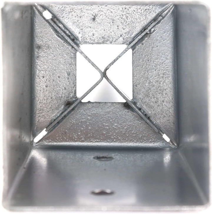 Einschlaghülsen für Pfosten 9x9 cm, extra lang | 4er Set Bodeneinschlaganker verzinkt | Einschlaghül