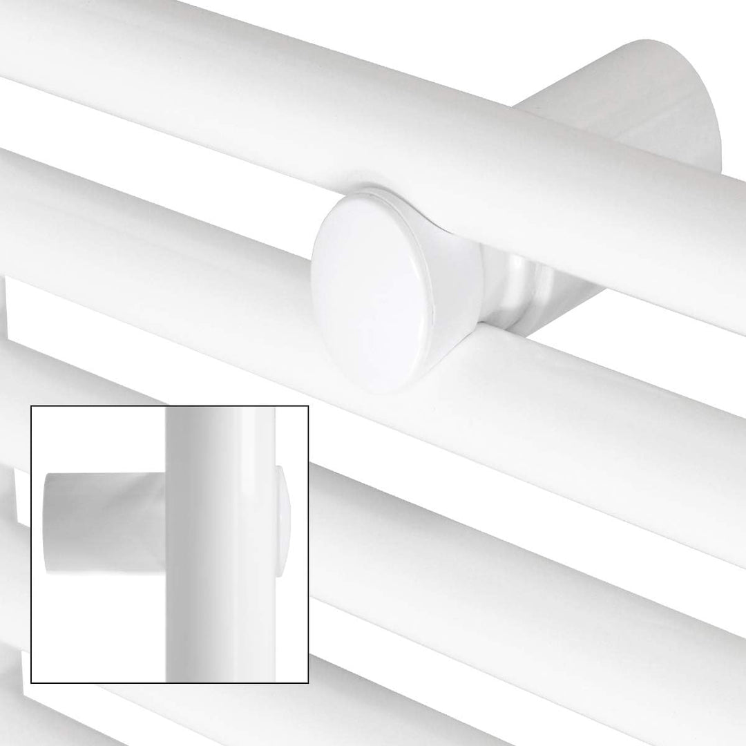 ECD Germany Badheizkörper Mittelanschluss 400 x 800 mm Weiss gerade mit Anschlussgarnitur inkl. Ther