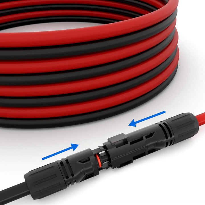 hb-digital Solarkabel Verlängerung 4mm²/6mm² PV Kabel Solar Verlängerungskabel mit Steckern und Buch