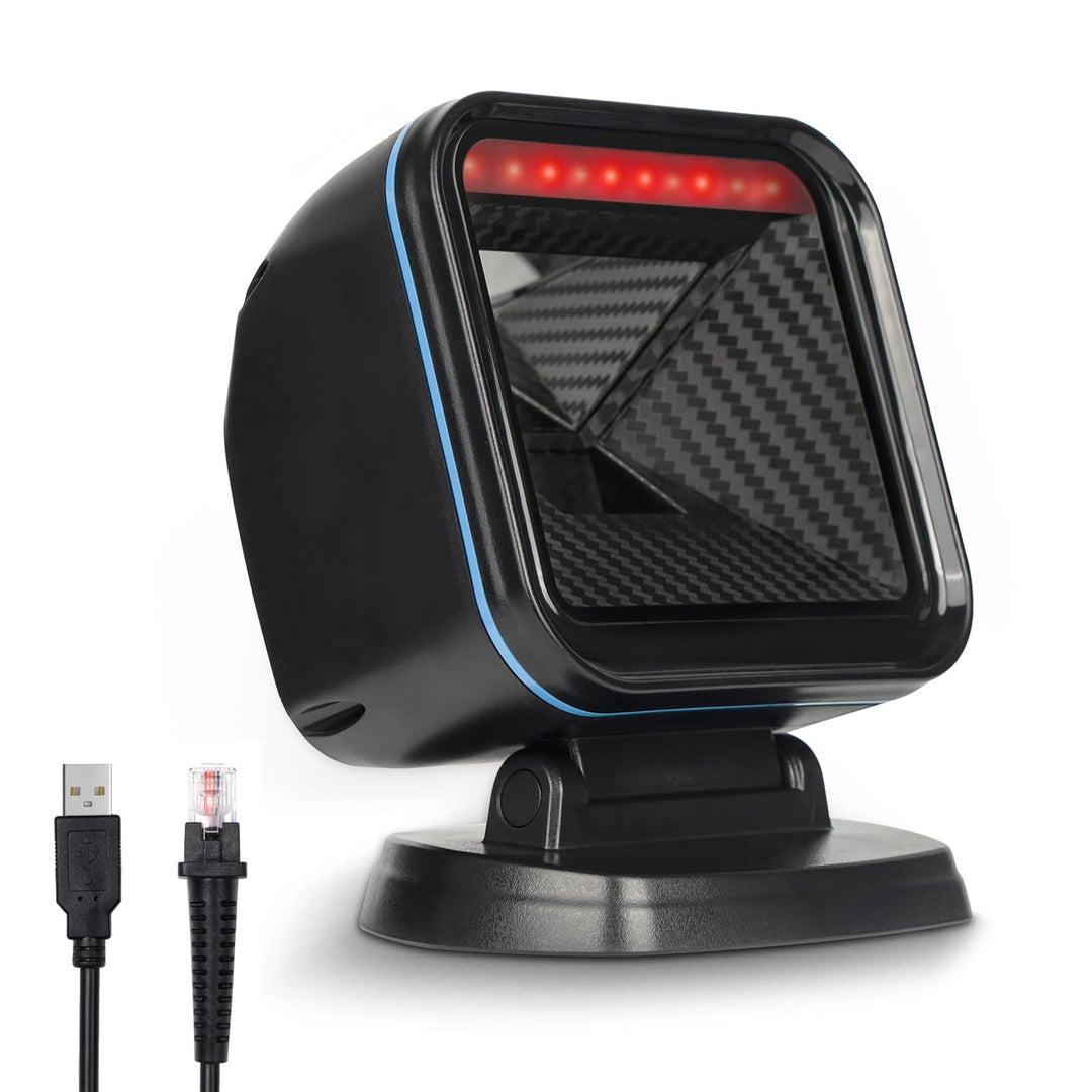 OBZ 1D 2D Desktop Barcode Scanner, QR Code Scanner Omnidirektional Barcode-Scanner USB Wired Handsfr