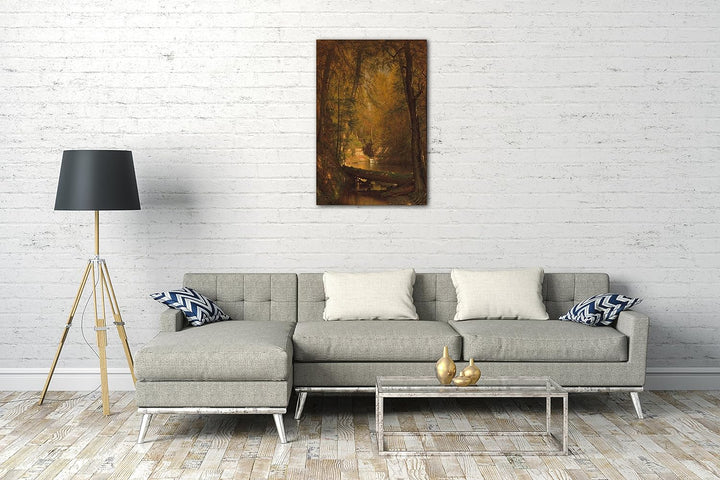 Printed Paintings Leinwand (80x120cm): Worthington Whittredge - Der Forellen-Pool 80x120 cm, 80x120
