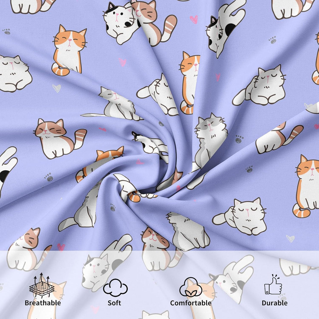 Katzen bettwäsche 200x200, 3D Katzenmotiv Bettwäsche Kinder mit Reissverschluss, Angenehme Mikrofase