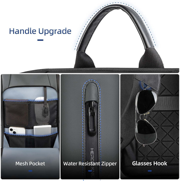 Business Rucksack Herren, Wasserdicht 15.6 Zoll Laptop Rucksack mit USB-Anschluss, Anti-Diebstahl Re