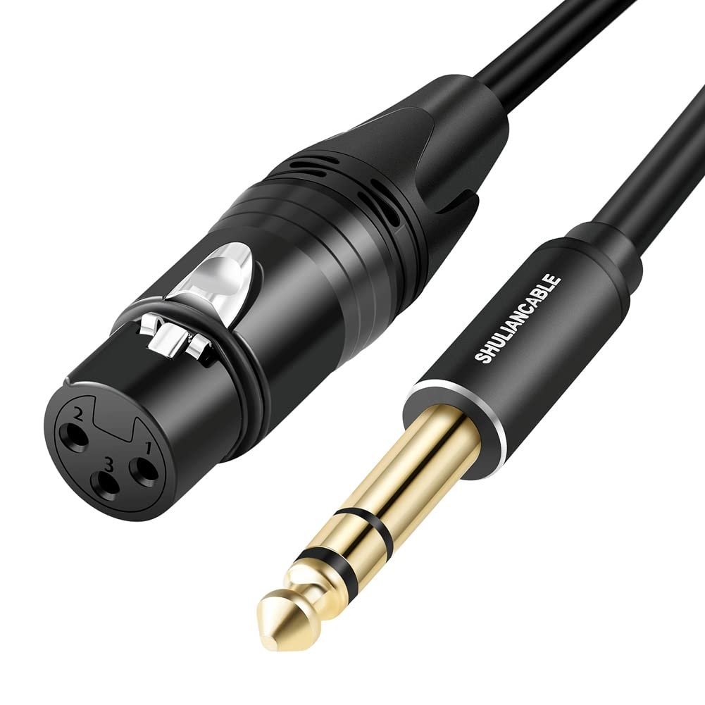 SHULIANCABLE 1/4 Zoll Klinke TRS symmetrisch auf XLR Buchse Mikrofonkabel, XLR auf 6,35 mm Stecker T