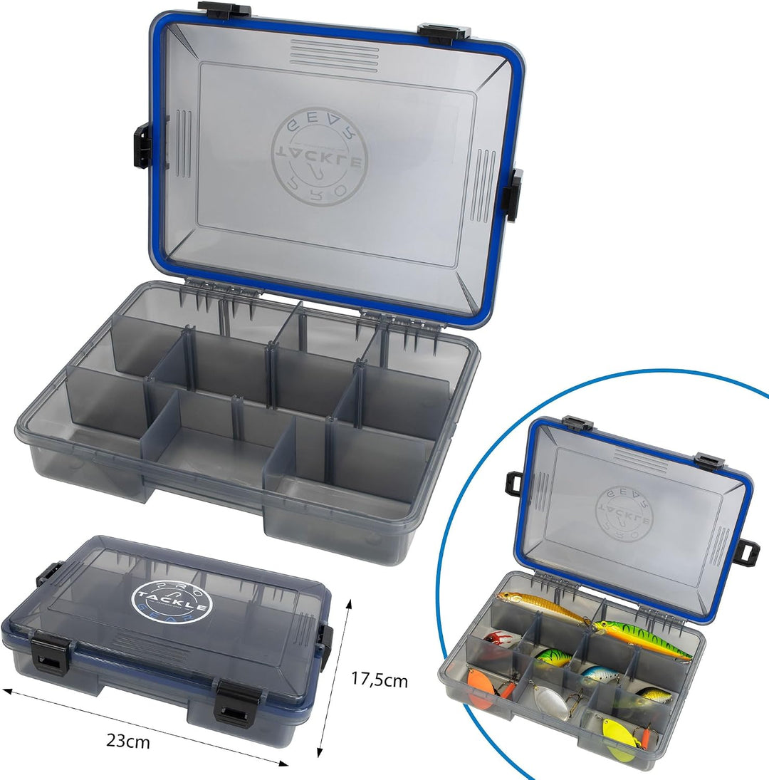 Köderbox Pro Tackle Lure Box Shallow Köderbox Kunstköderbox Tacklebox Angelbox zum Angeln, grau, was