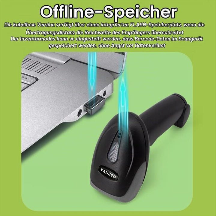 YANZEO L6811 Barcode Scanner 1D Wireless Barcode Reader 2.4G und USB Kabel Handheld Barcode Scanner