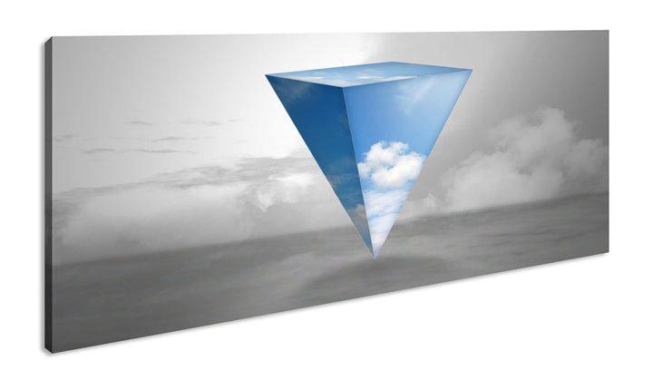 Himmliche Pyramide Panorama 120x60 cm als Leinwandbild, Motiv fertig gerahmt auf Echtholzrahmen, Hoc