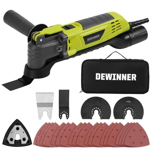 DEWINNER Oszillationswerkzeug, 300W Multifunktionswerkzeug, 3° Oszillationswinkel, 6 Variable Geschw