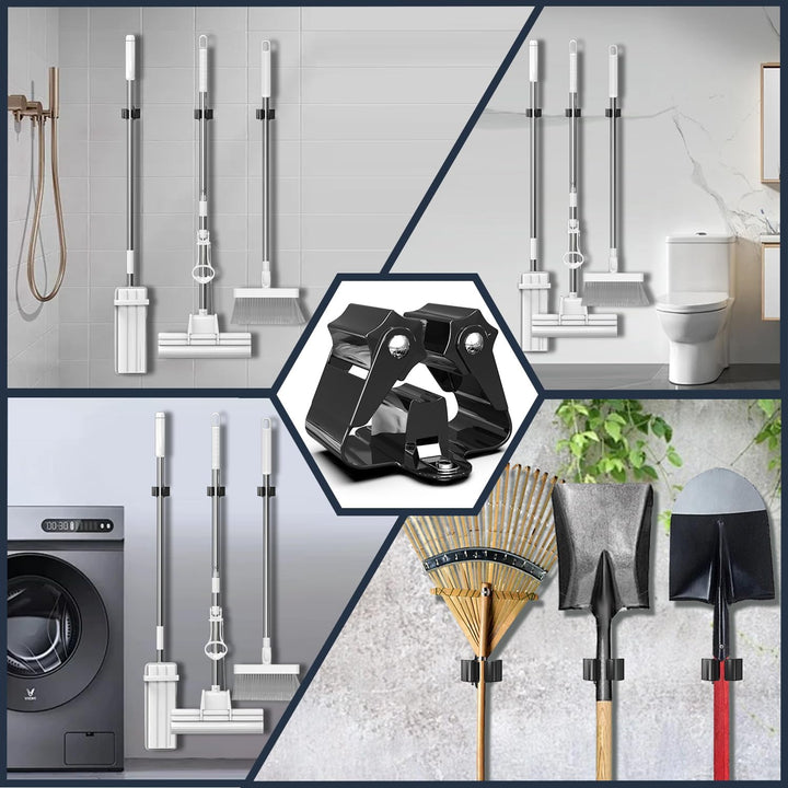 3-H 15 Stück Besenhalterung Wand Stahl Gartengerätehalter Gerätehalter Set Wandhalter für Haus Garte