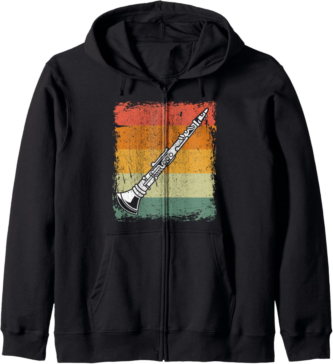 Retro Klarinettenspieler Geschenk Musik Vintage Klarinette Kapuzenjacke