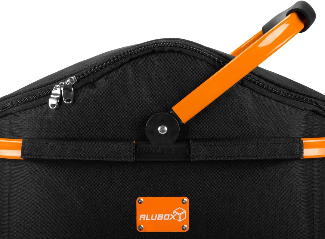 ALUBOX Einkaufskorb 25 Liter Black Edition Isolierkorb Picknick Kühlkorb - Polyester schwarz, Rahmen