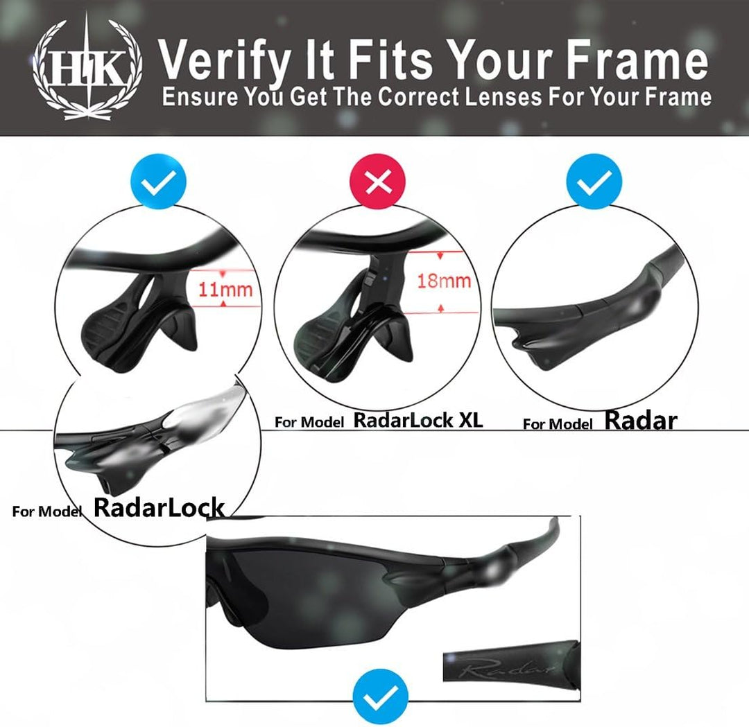HKUCO Plus Mens Replacement Lenses for Oakley Radar Path - 2 Pair