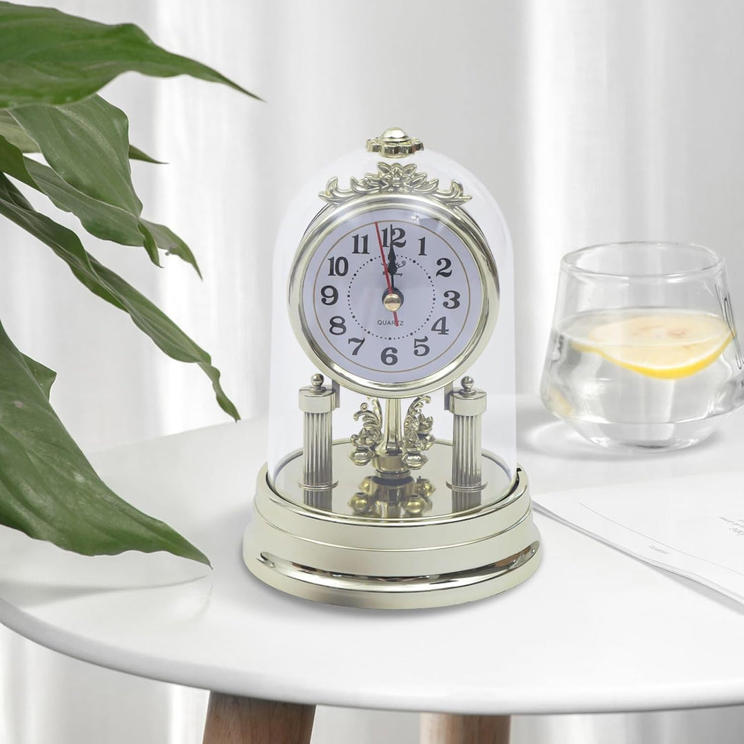 Mumusuki Tischuhren, Standuhr Nostalgisch Deko Vintage Wohnzimmer Uhr mit Haube Kunststoff Uhr zum H