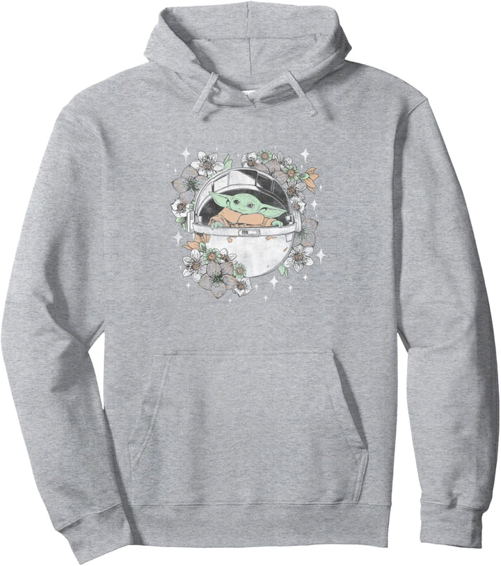 Star Wars The Mandalorian Floral Child Redux Pullover Hoodie