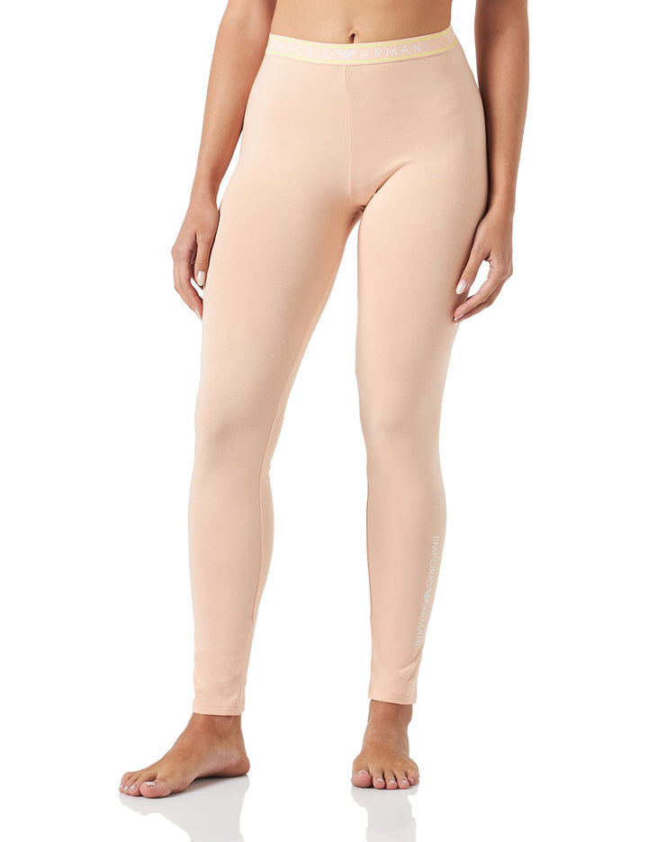 Emporio Armani Damen Iconic Logoband Leggings S Apricot, S Apricot