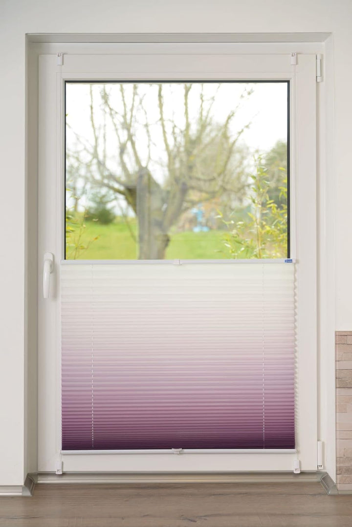 K-home Klemmfix-Plissee Farbverlauf, Polyester, Bordeaux, 50 x 130 cm 50 x 130 cm Bordeaux, 50 x 130