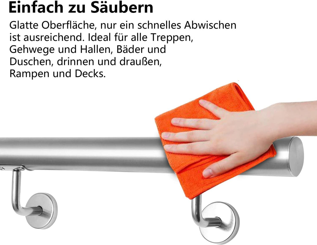 Ikodm Edelstahl Handlauf Treppengeländer Geländer Wandhandlauf Wand Treppe 50 cm Ø 42mm für Aussen &amp;