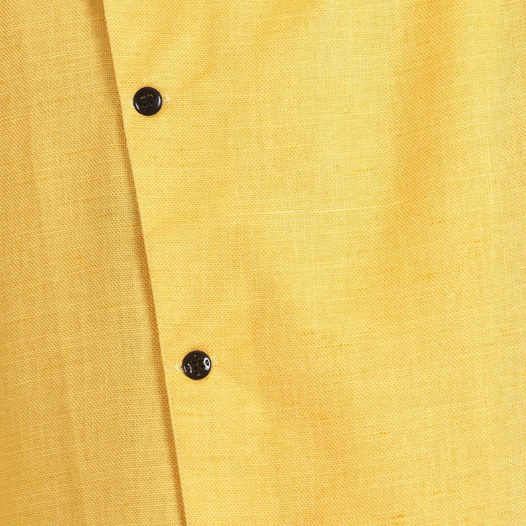 Angarakha Herren Pyjama-Set aus Baumwolle, Gelb