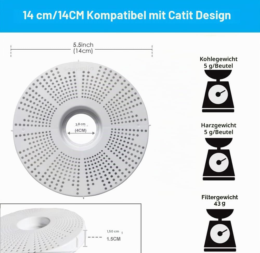 6er-Pack Cat-it Wasserbrunnenfilter Ersatz für Cat-it Blumenbrunnen, kompatibel mit Catit Design Sen