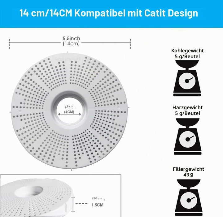 6er-Pack Cat-it Wasserbrunnenfilter Ersatz für Cat-it Blumenbrunnen, kompatibel mit Catit Design Sen