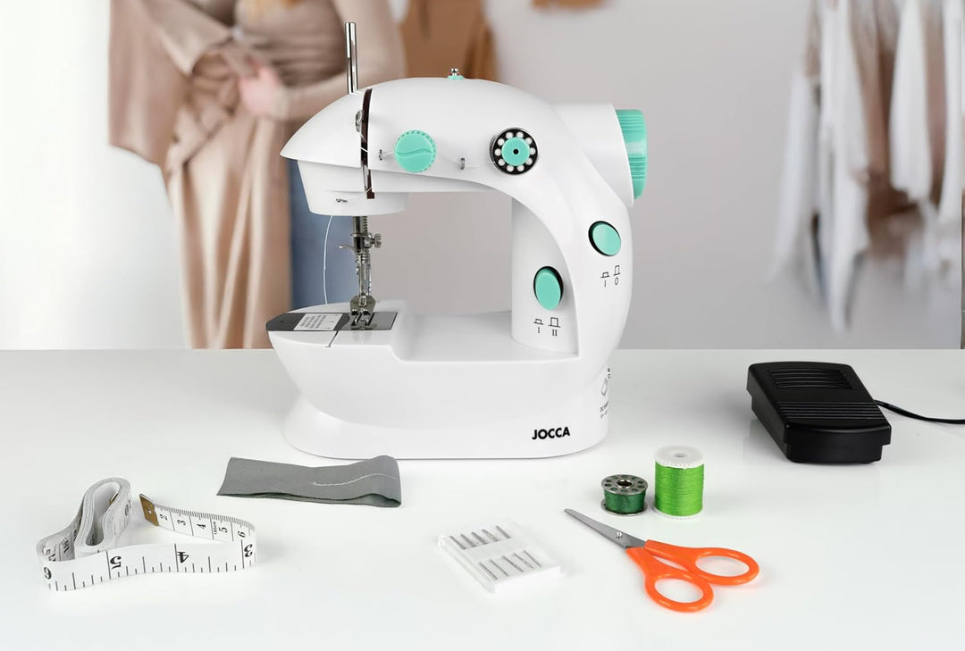 Jocca – Tragbare Nähmaschine mit 48 Zubehör-Nähset | Kleine Nähmaschine| Nähmaschinen | Einfach zu b