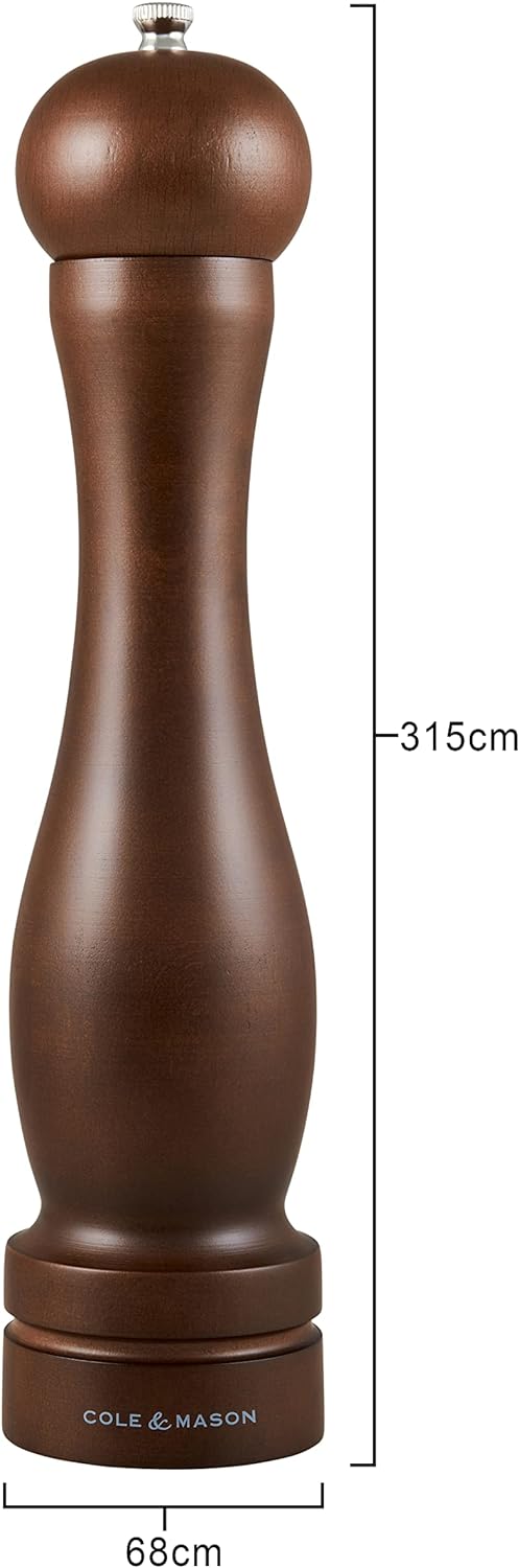 Cole &amp; Mason HB1244P Forest Capstan Pfeffermühle, Dunkles Holz, 300mm, Precision+, Enthält 1 x Pfeff