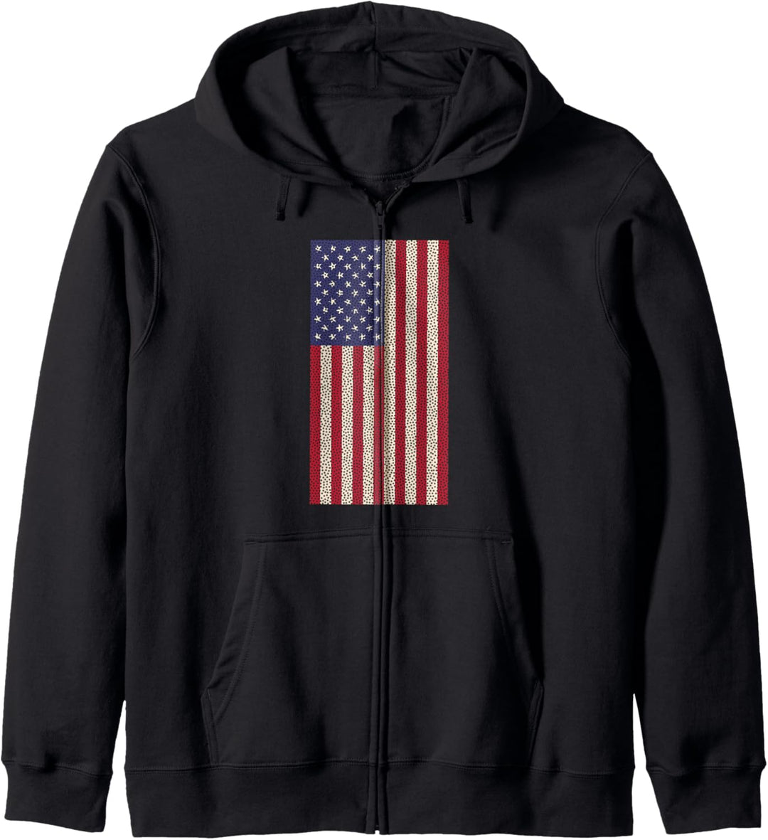 Retro Amerikanische Flagge Kapuzenjacke