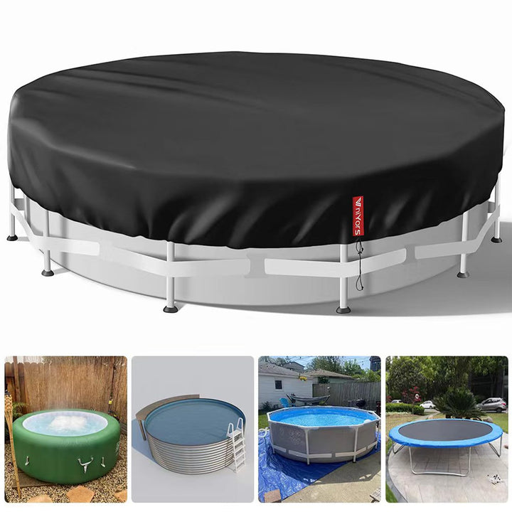 Poolabdeckung Rund 305, Verdicktes 420D Pu Pool Winterabdeckung, UV-Schutz Poolabdeckung Winter mit