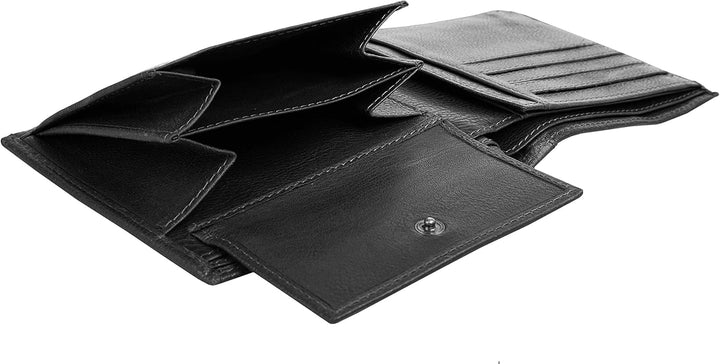 BODENSCHATZ Geldbörse Echt Leder schwarz Herren - 020188, Schwarz