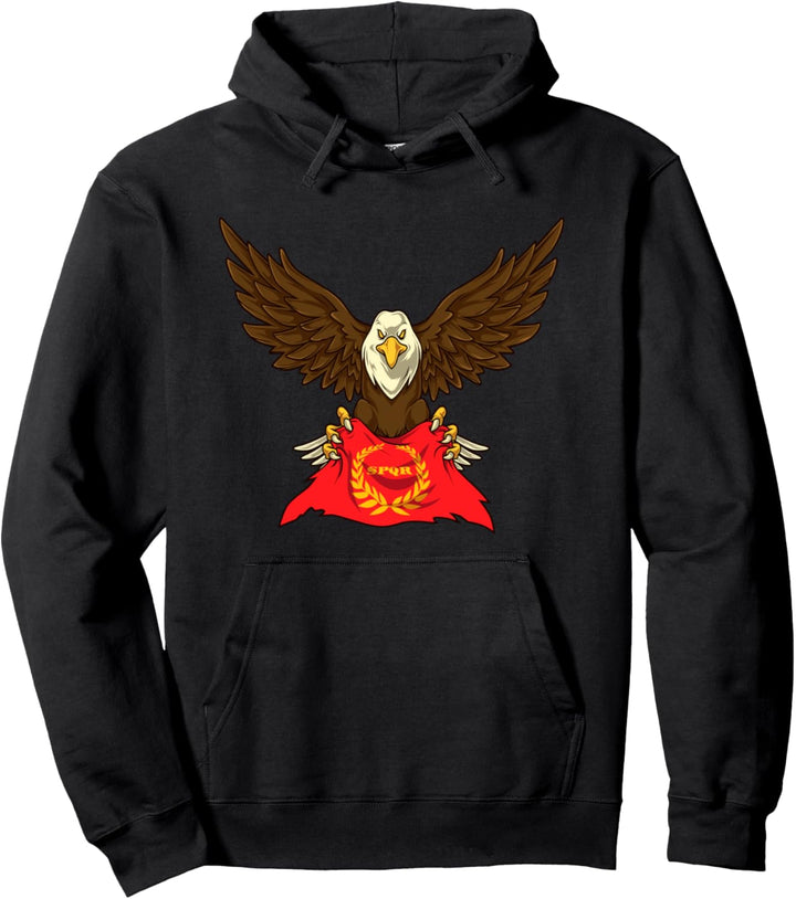 Adler mit SPQR Flagge Pullover Hoodie