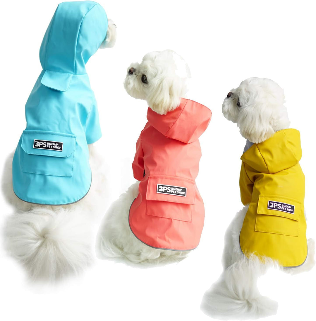 BPS BPS-9700RJ Wasserdichte Regenjacke für Haustiere mit Kapuze und Tasche für Kleine, Mittlere und