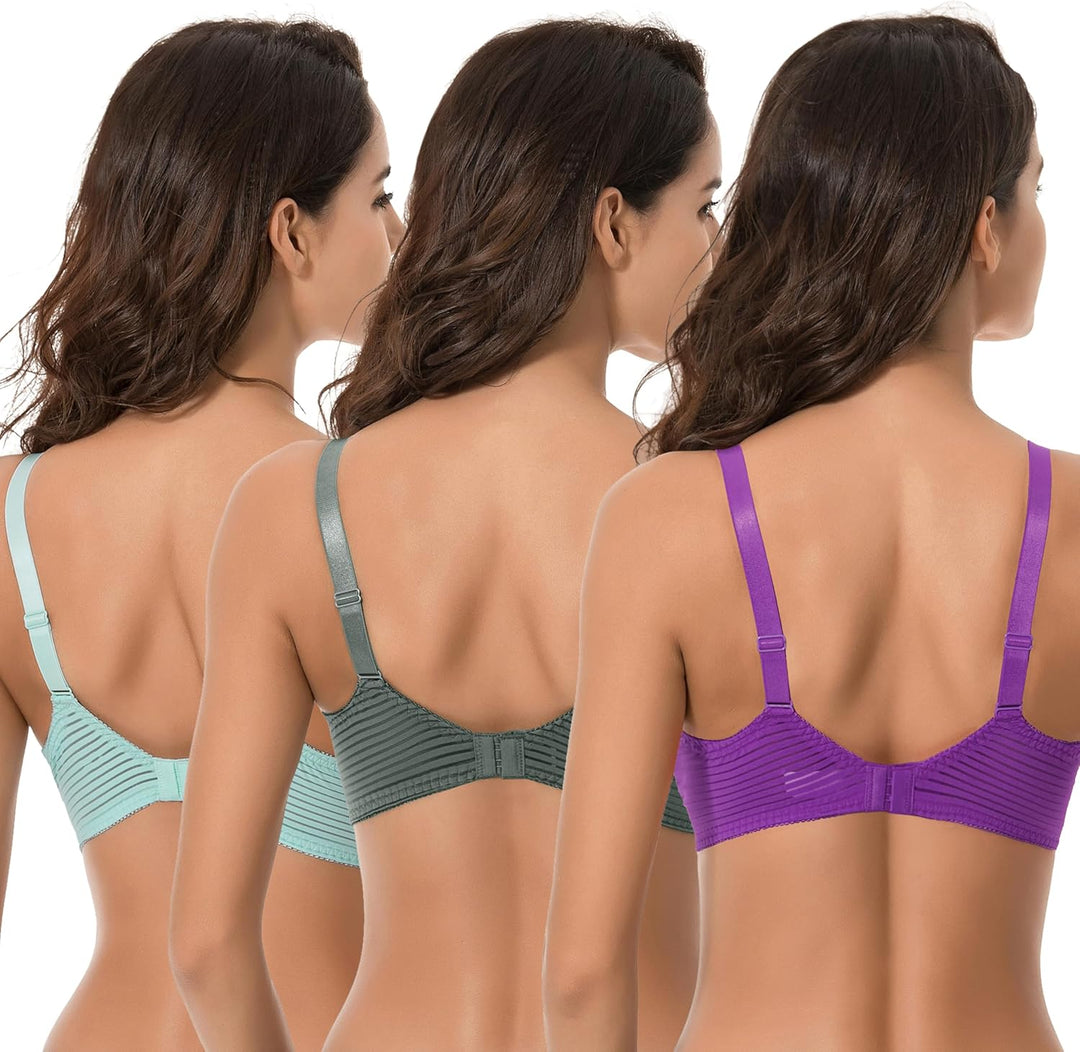 Curve Muse Damen Übergrösse Minimierer Ungefüttert Bügel Vollständige Abdeckung BH 75E Mint,purple,t