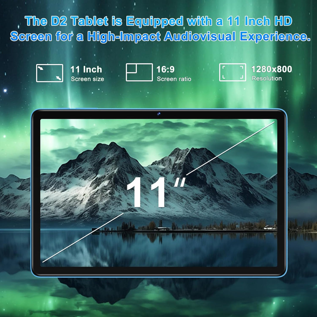 DMOAO Tablet 11 Zoll mit Widevine L1, 8000 mAh + 18W Schnellladung, 13 MP + 5 MP, Android 14 Tablets