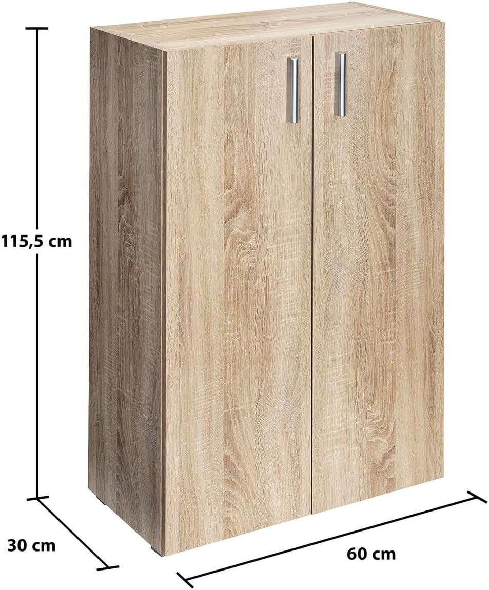 Casaria® Kommode mit 2 Türen 115,5x60x30cm Holz Modern höhenverstellbarer Einlegeboden Schlafzimmer