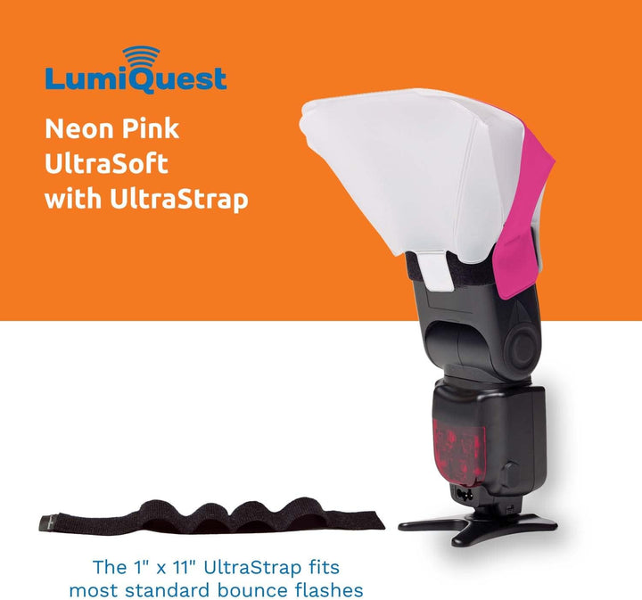 LumiQuest Ultrasoft Frosted Light Diffuser, Compact Light Modifier with UltraStrap Bundle, Universal