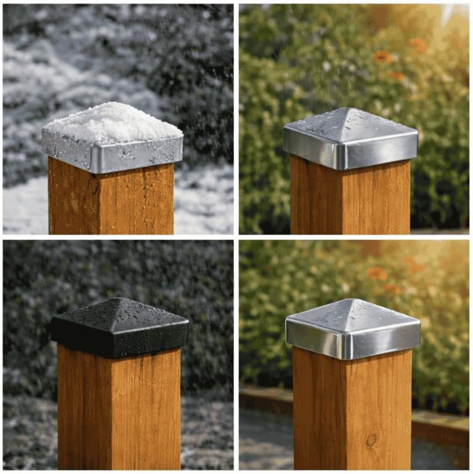 FeNau 10er Set Pfostenkappe 7x7 cm Anthrazit RAL 7016 - Holzzaun Pyramide inkl. 20 Schrauben Anthraz