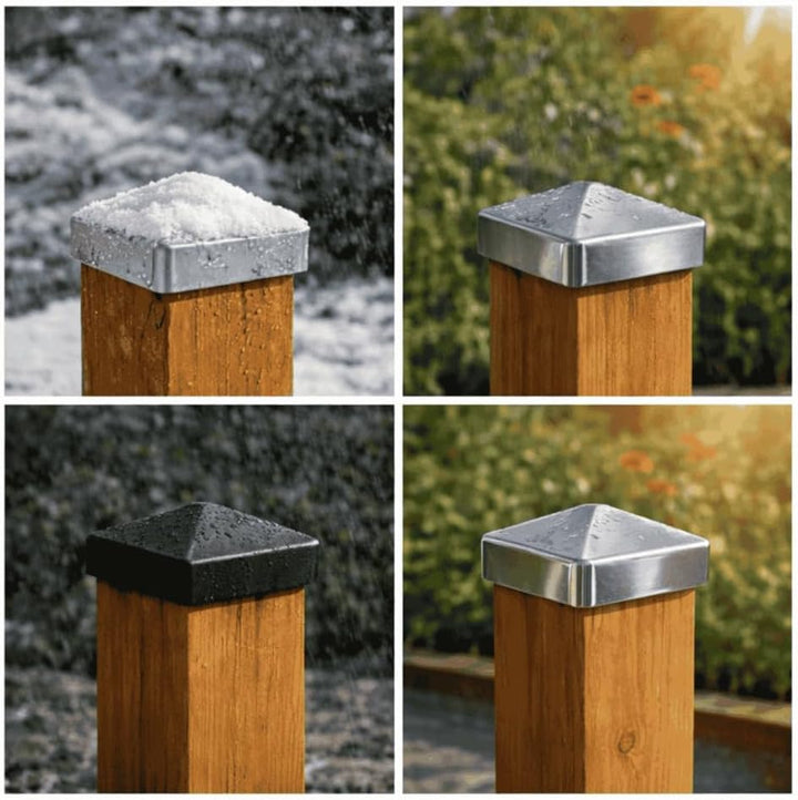 FeNau 10er Set Pfostenkappe 7x7 cm Anthrazit RAL 7016 - Holzzaun Pyramide inkl. 20 Schrauben Anthraz
