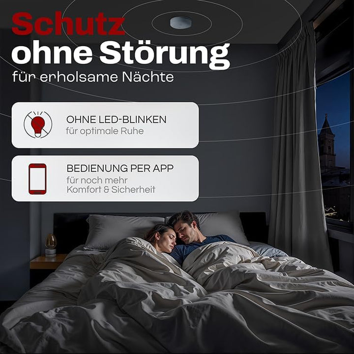 ALPENLUFT Rauchmelder mit Smart App 10 Jahre Batterie, TESTSIEGER Feuermelder Funk und WLAN Vernetzt
