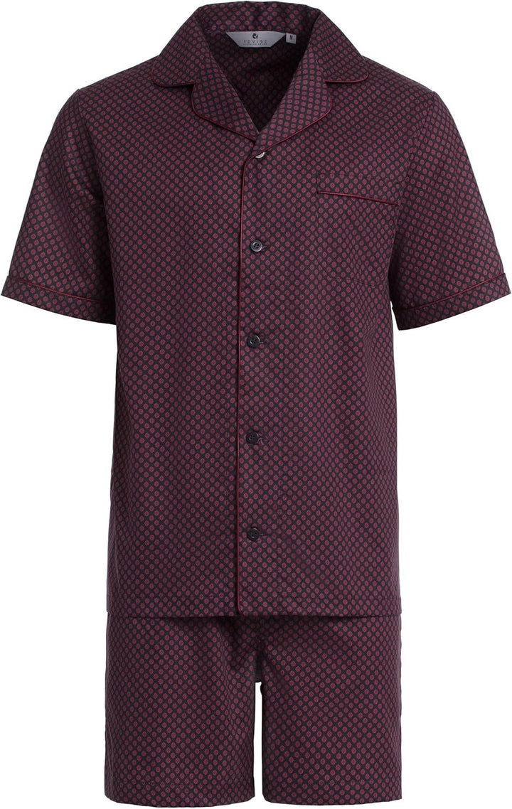 Revise RE-950 Kurzer Herrenpyjama - Schlafanzug für Herren - Pyjama – 100% Baumwolle M Dunkelblau /
