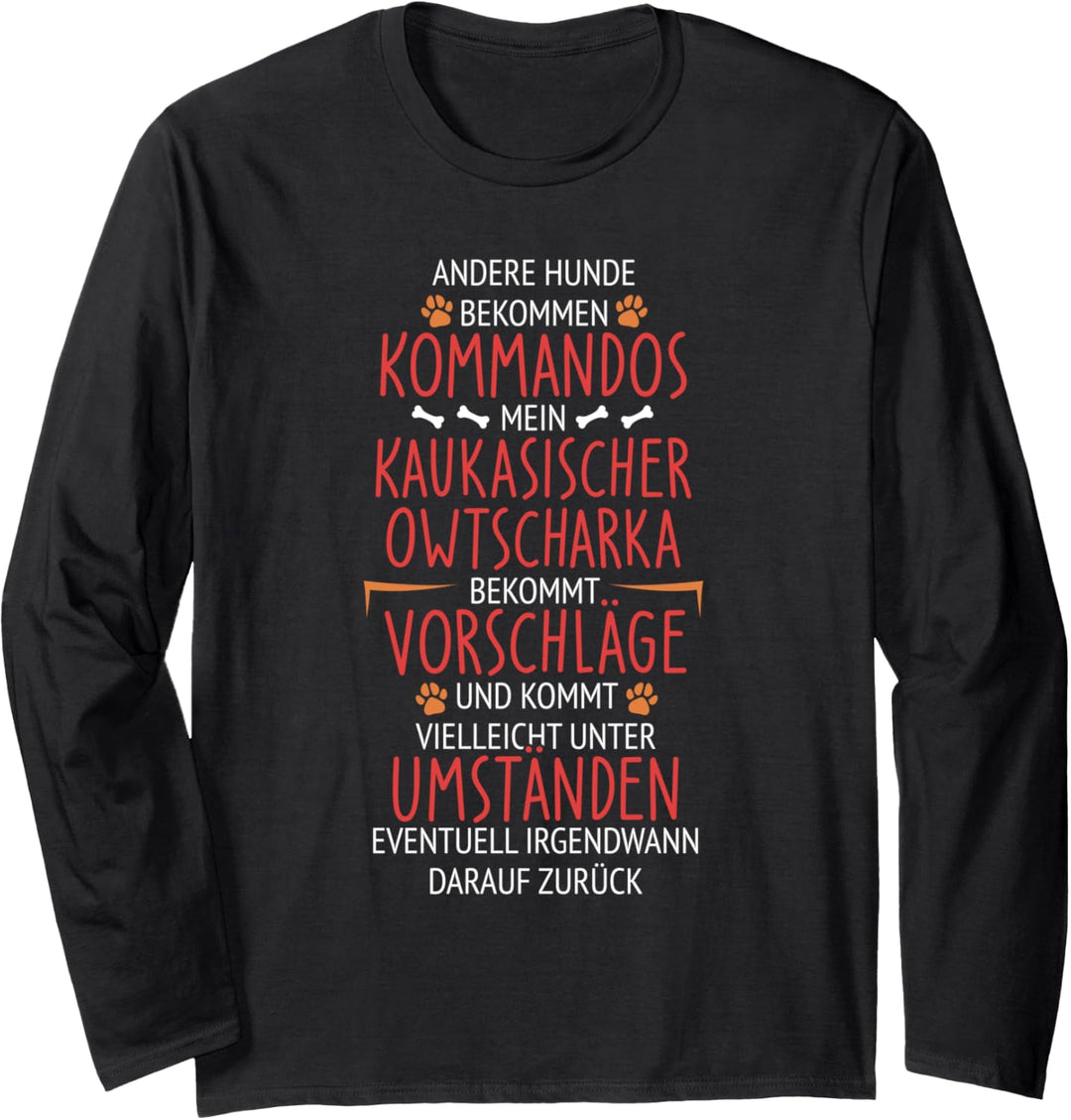 Kaukasischer Owtscharka Kommandos Langarmshirt
