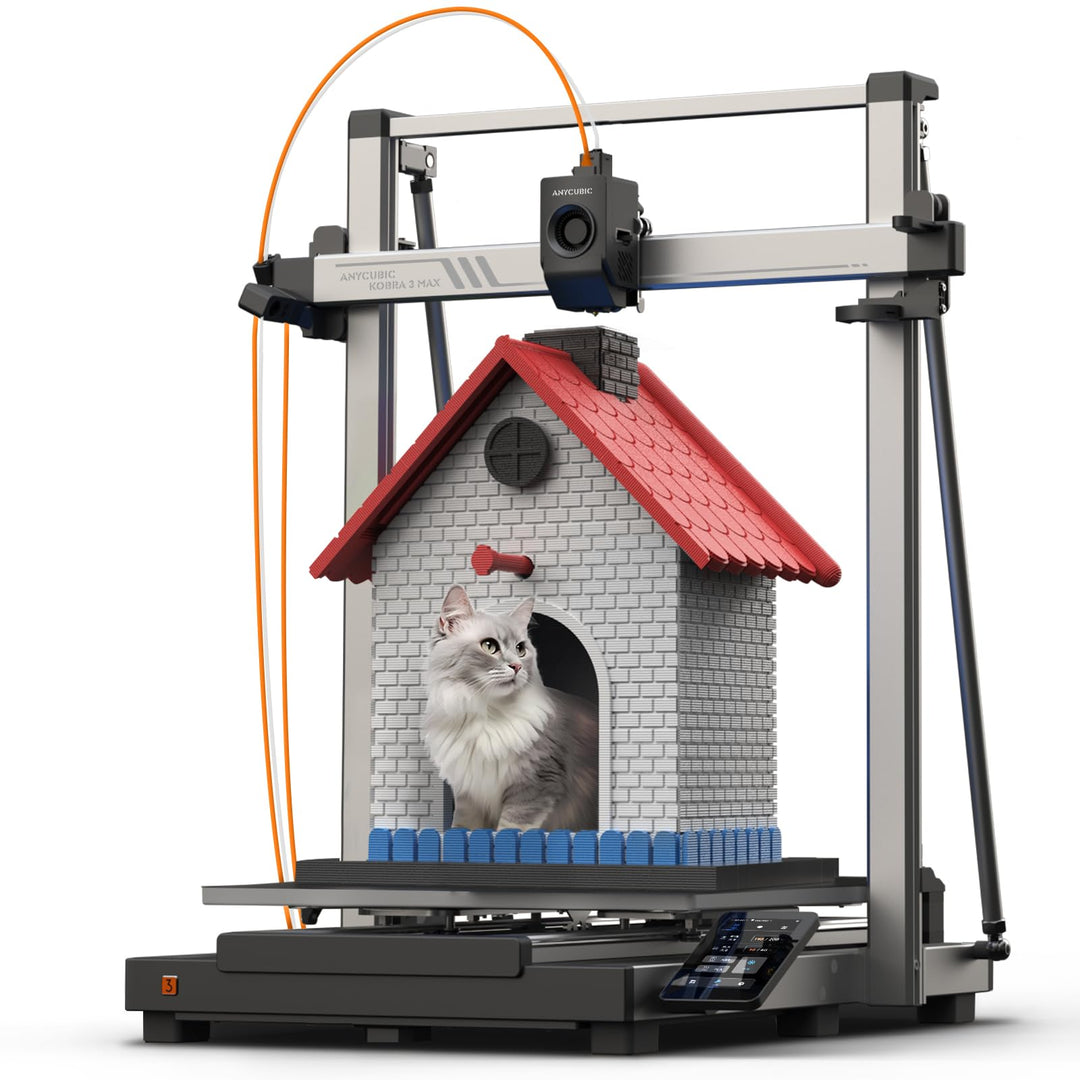 Anycubic Kobra 3 Max 3D-Drucker, 420x420x500mm Riesiger Druckgrösse, 600 mm/s Schnelles Drucken, Sta