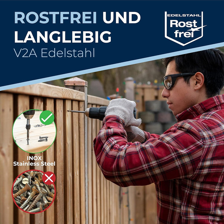 Schrauben Torx Edelstahlschrauben 4x40 Edelstahl V2A rostfrei Spanplattenschrauben für Holz Teilgewi