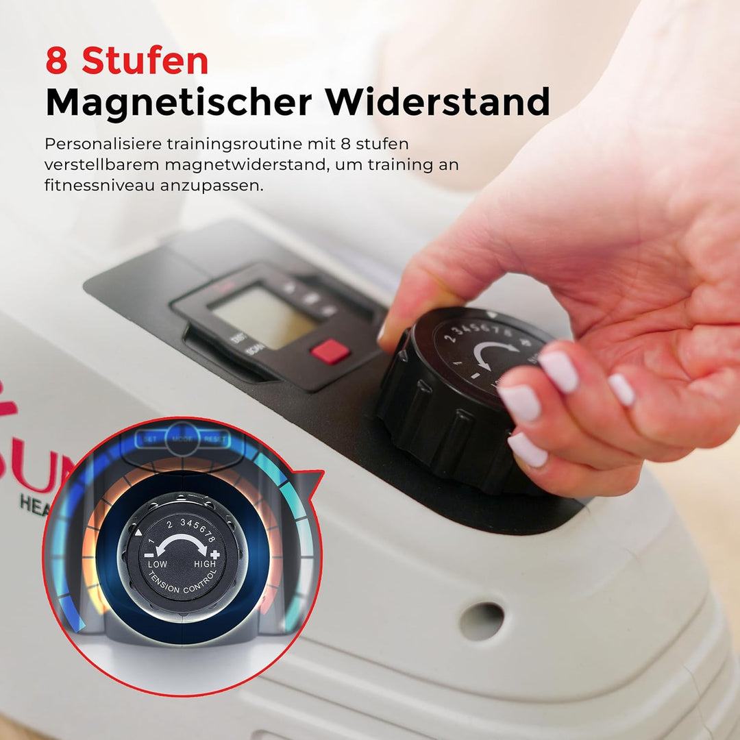 Sunny Health &amp; Fitness Smart-Heimtrainer, Untertisch-Mini-Pedaltrainer mit Doppelfunktion für Senior