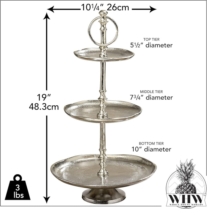 Boltze Deco-Etagere Flaire Silber Aluminium h48 C