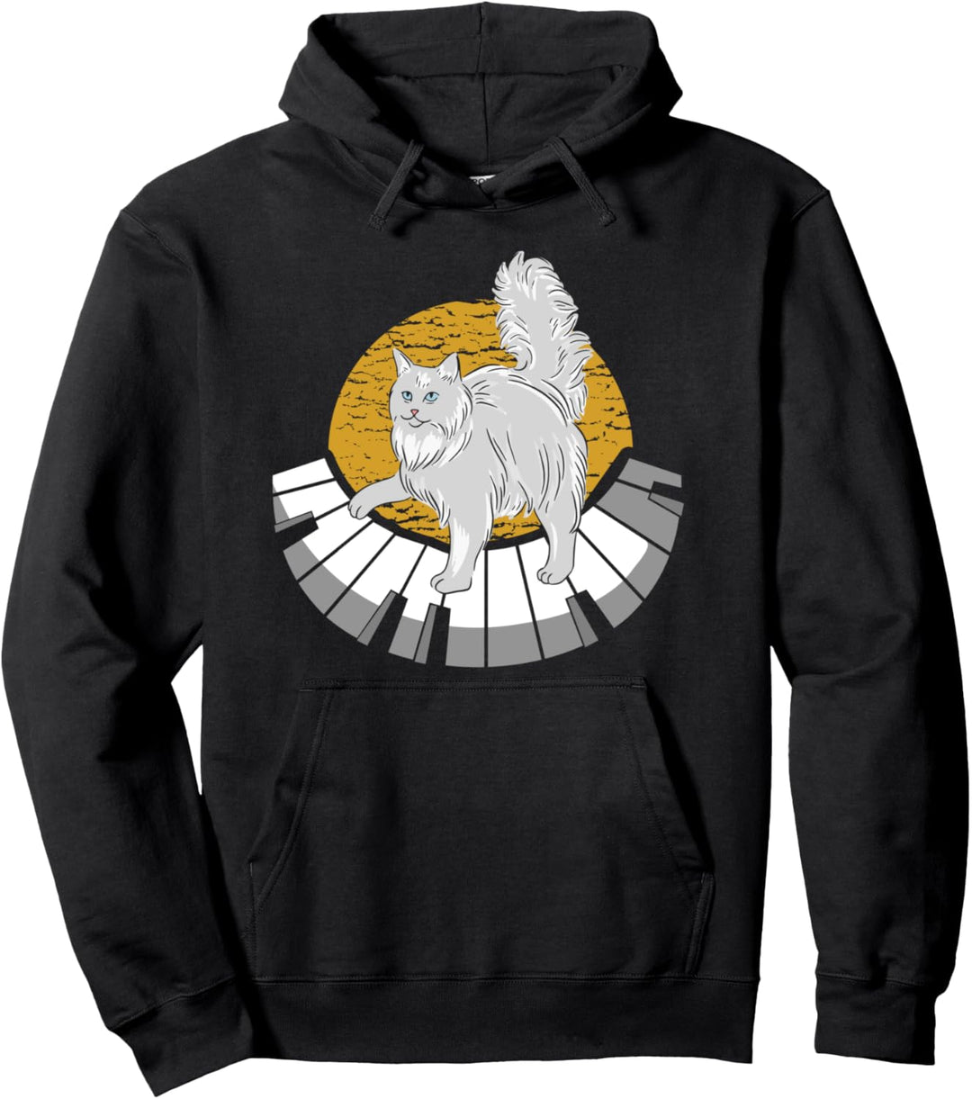 Pianisten Katzen Geschenk Klavier Pullover Hoodie