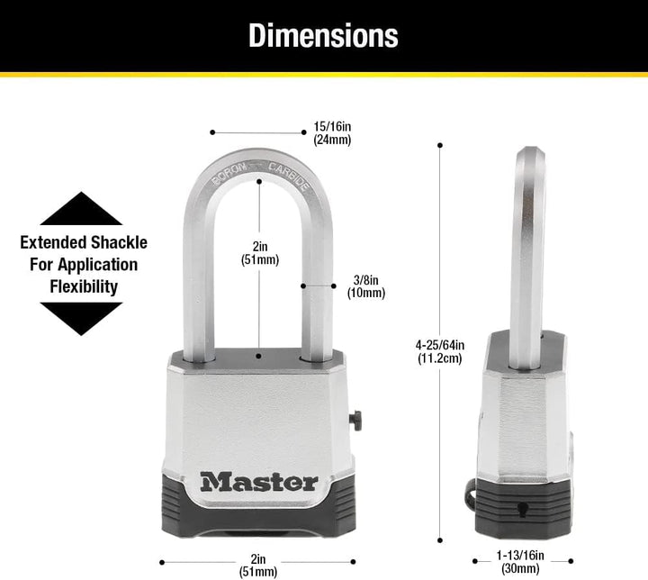 Master Lock Padlock, Magnum Set Your Own Combination Lock, 2 in. Wide, M176XDLH