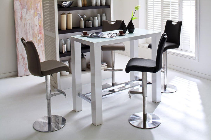 Robas Lund Barstuhl Braun 360°drehbar mit Kunstlederbezug, belastbar bis 120 kg, Braun